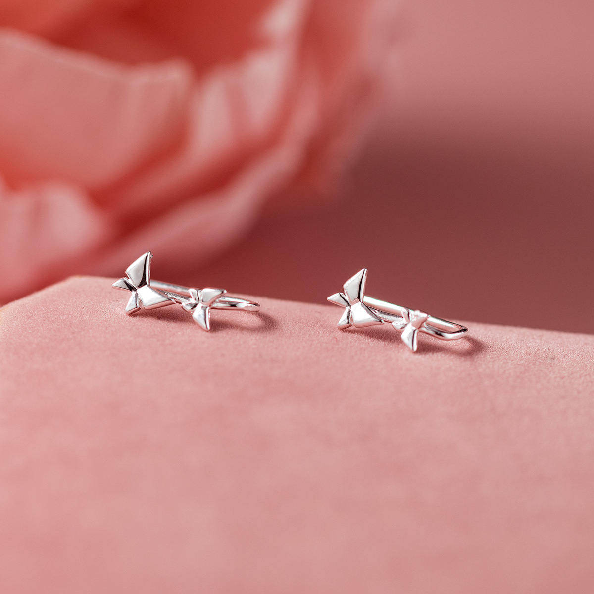 925 Silver Butterfly Earrings Set of 5 Hypoallergenic Jewelry for Women Fan Gift